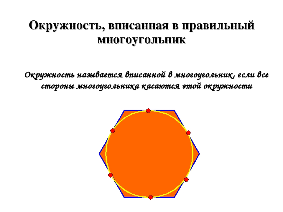 Дайте определение окружности вписанной в многоугольник. Окружность вписанная в многоугольник. Окружность вписанная в правильный многоугольник. Правильные многоугольники и окружность. Шестиугольник вписанный в окружность.