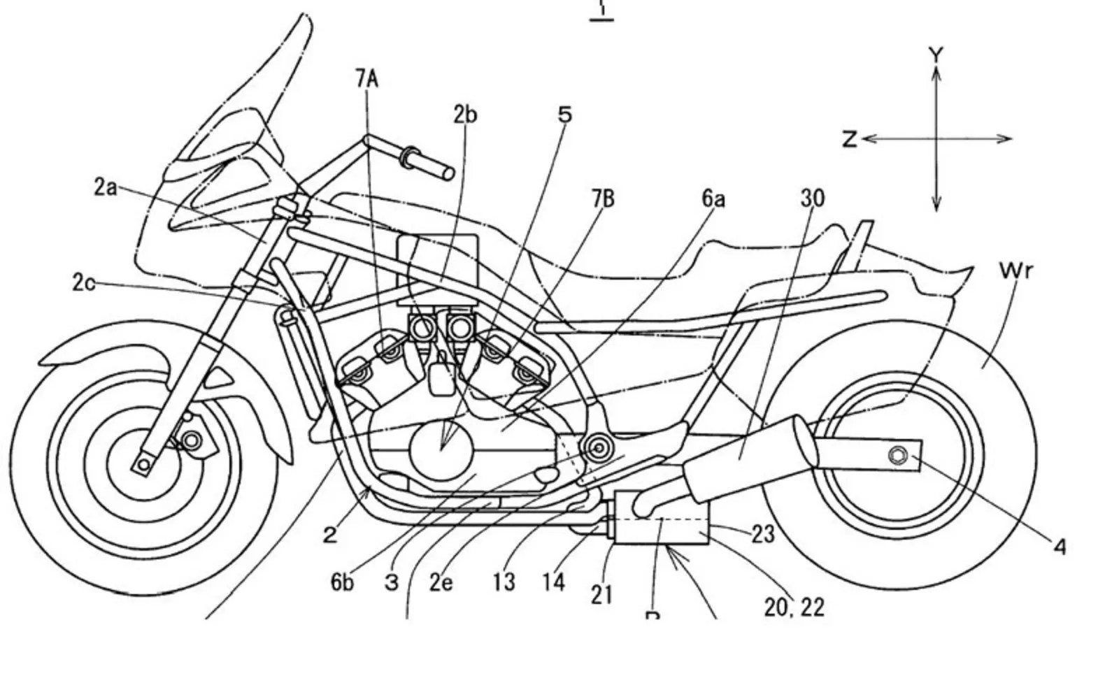 Строение мотоцикла Yamaha