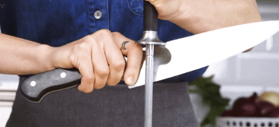 honing a Japanese knife step 1