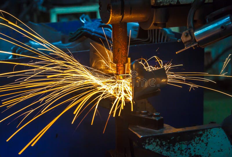 Welding Spot machine. Spot welding machine Industrial automotive part in factory stock photos