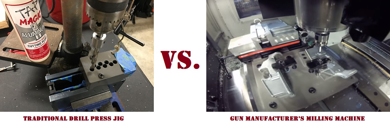 The typical 80 percent jig operates the same way a commercial firearm manufacturing machine works.